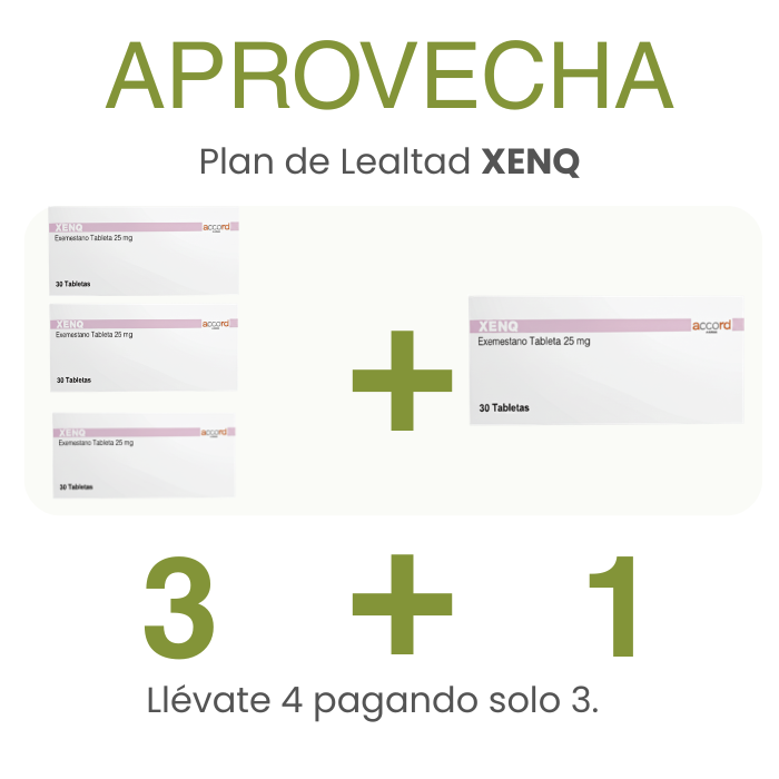 Xenq De 25 mg Caja Con 30 Tabletas - Exemestano