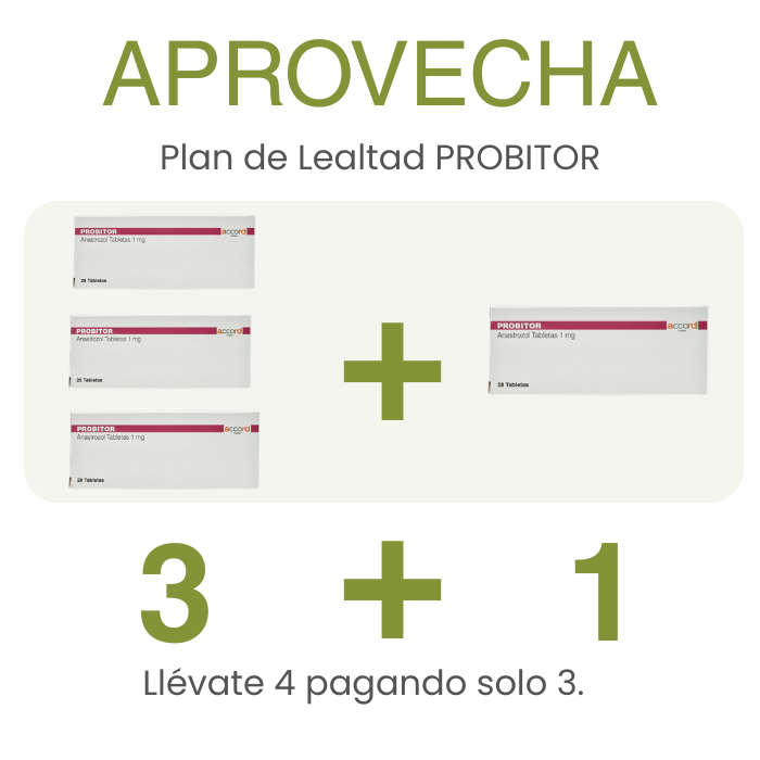 Probitor De 1 mg Caja Con 28 Tabletas - Anastrozol