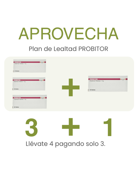 Probitor De 1 mg Caja Con 28 Tabletas - Anastrozol
