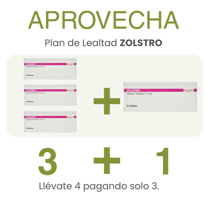 Zolstro De 2.5 mg Caja Con 30 Tabletas - Letrozol