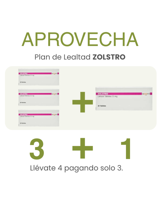 Zolstro De 2.5 mg Caja Con 30 Tabletas - Letrozol