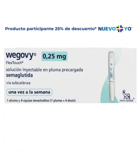Wegovy De 0.25 mg Flextouch Caja Con Pluma  y 4 Agujas...
