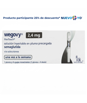 Wegovy De 2.4 mg Flextouch Caja Con 1 Pluma Precargada y...