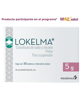 Lokelma De 5 g Caja Con 30 Sobres Con 5 g Polvo Para...
