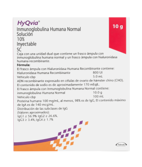HyQvia De 10 g Caja Con Unidad Dual Con 2 Frascos Ámpula...