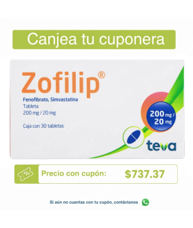Zofilip 200 mg / 20 mg Box with 30 Tablets - Fenofibrate,...