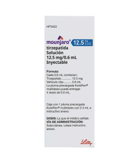 Mounjaro De 12.5 mg / 0.6 mL Caja Con Pluma Precargada...