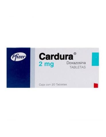 Compra Cardura de 2 Mg Caja con 20 Tabletas - Doxazosina A precio Bajo