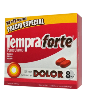 Tempra forte De 650 mg Adulto Caja Con 24+12 Tabletas -...