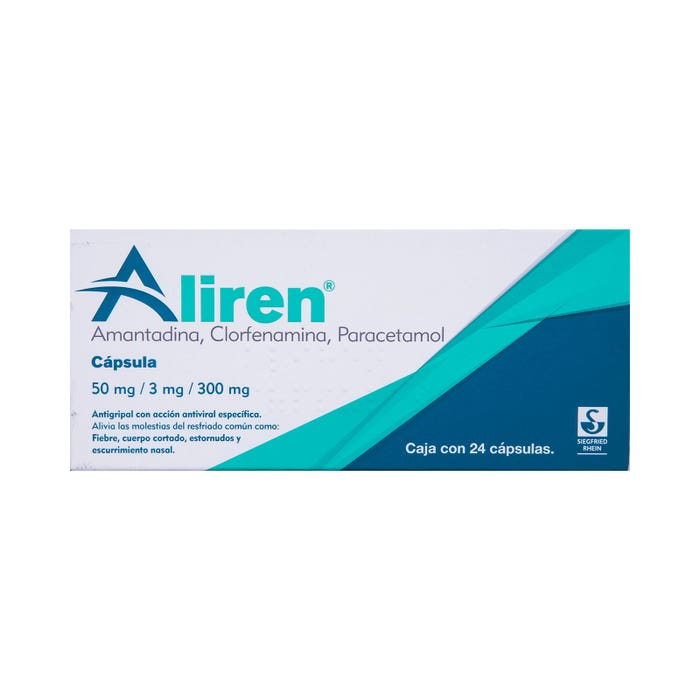 Alirem Aliren 50 mg / 3 mg / 300 mg 24 Cápsulas - Amantadina - Precio Bajo