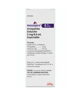 Mounjaro De 5 mg / 0.6 mL Caja Con Pluma Precargada...